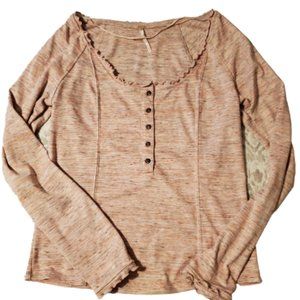 Free people heather pink long sleeve top Medium bl